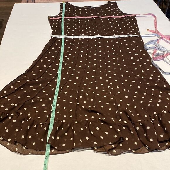 Sheer brown polka dot dress by Dressbarn size 14 - Picture 6 of 9